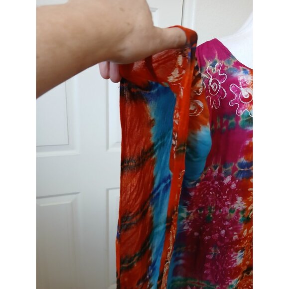 India Boutique Women’s Coverup‎ Free Size Multicolor Embroidery Bohemian Beachy - Picture 5 of 15